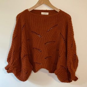 Elodie cropped sweater size small rust color